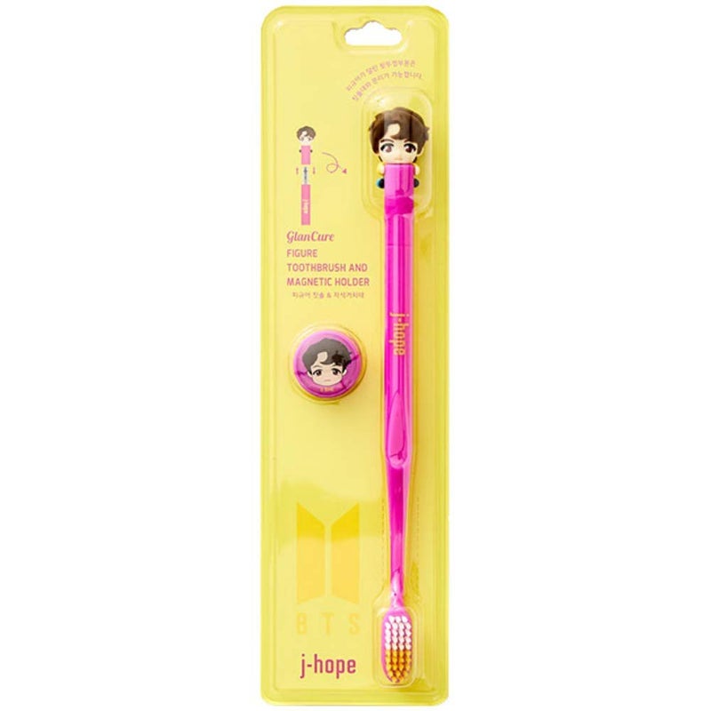 BTS [BTS Official Merchandise] Fans Gift - K-Pop Idols Goods - BTS Character Figure Toothbrush with Convenient Magnetic Holder (J-hope) - Image 1